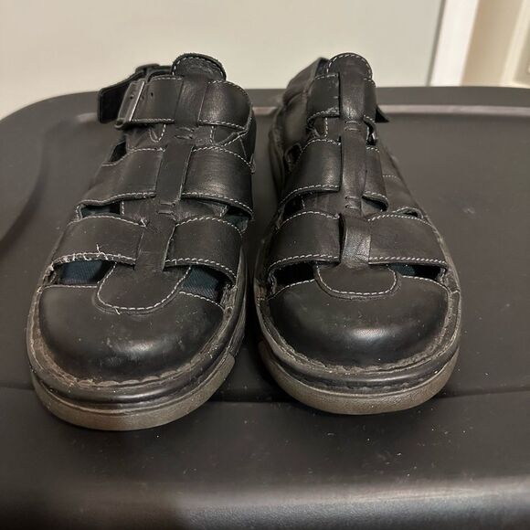 Dr Martens Size 13 Fisherman Leather Black Woven Adjustable Strap Sandals 11887 - Picture 1 of 6